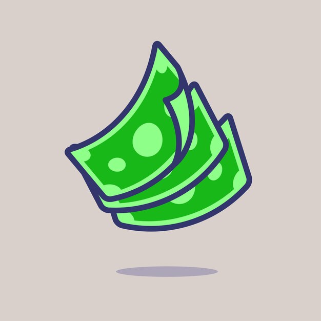Dinero en efectivo flotante icono vectorial de dibujos animados Ilustración de finanzas empresariales Vector plano aislado