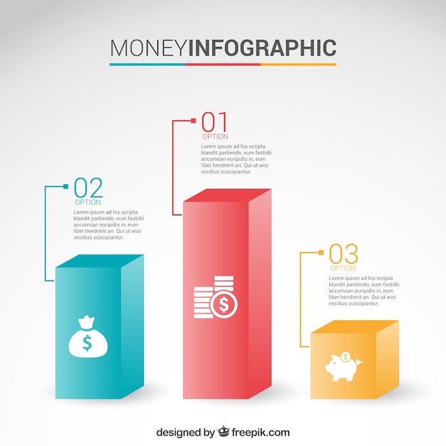 Vector gratuito dinero infografía