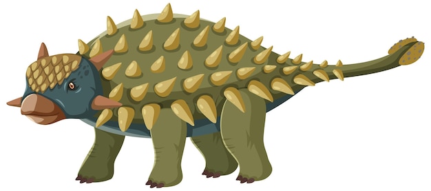 Vector gratuito un dinosaurio ankylosaurus sobre fondo blanco.