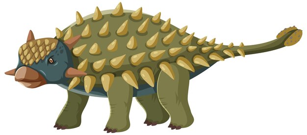 Un dinosaurio ankylosaurus sobre fondo blanco.