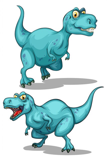 Dinosaurio azul con ilustración de dientes afilados