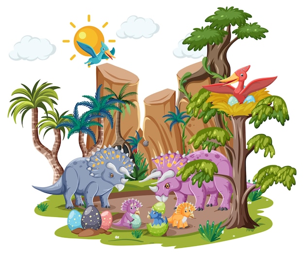 Dinosaurio en el bosque aislado