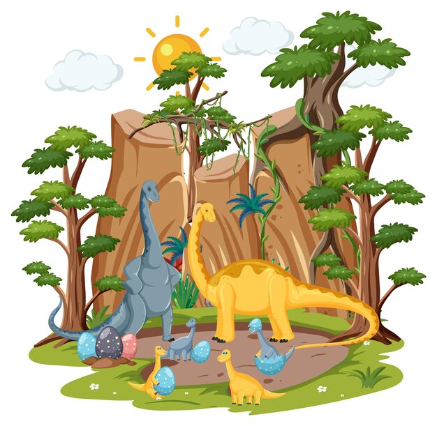 Dinosaurio en el bosque aislado