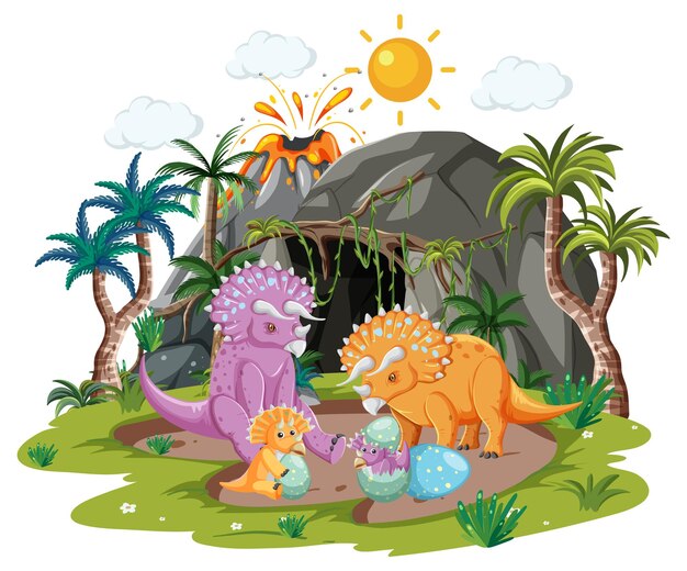 Dinosaurio en el bosque aislado