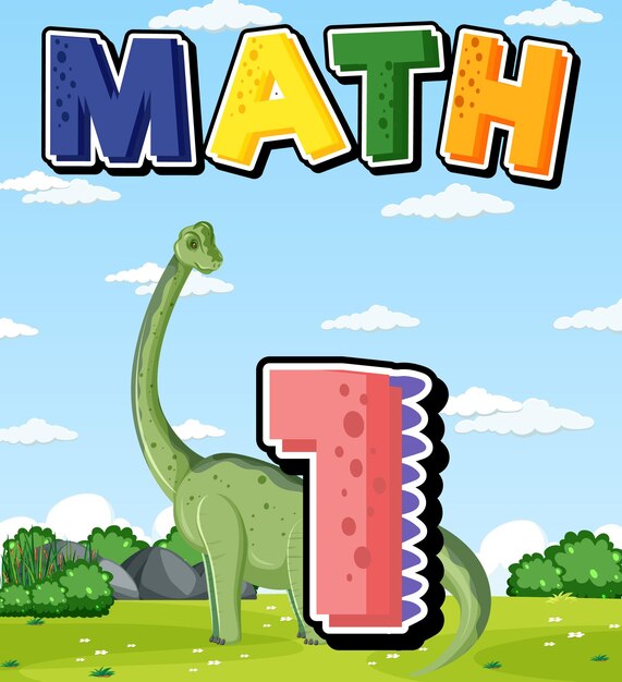 Un dinosaurio con dibujos animados número uno.
