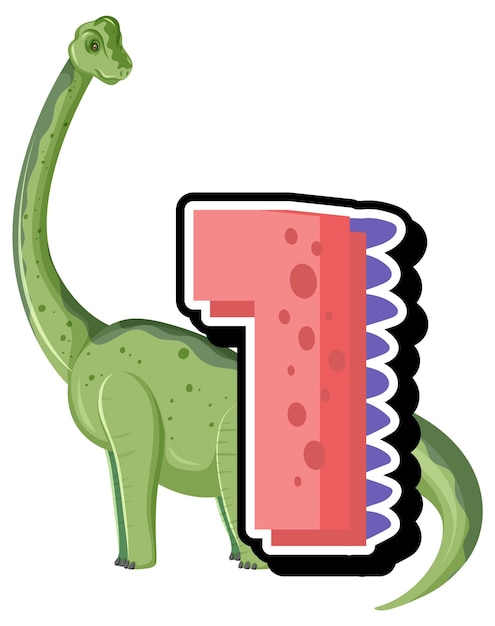 Un dinosaurio con dibujos animados número uno.