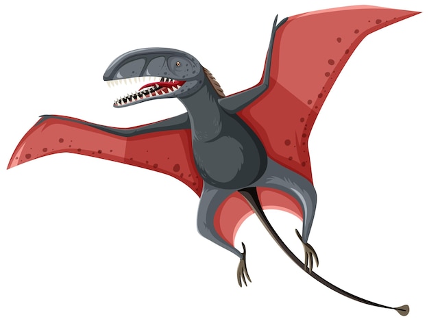 Un dinosaurio dimorphodon sobre fondo blanco.