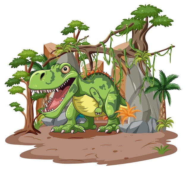 Vector gratuito dinosaurio en estilo de dibujos animados