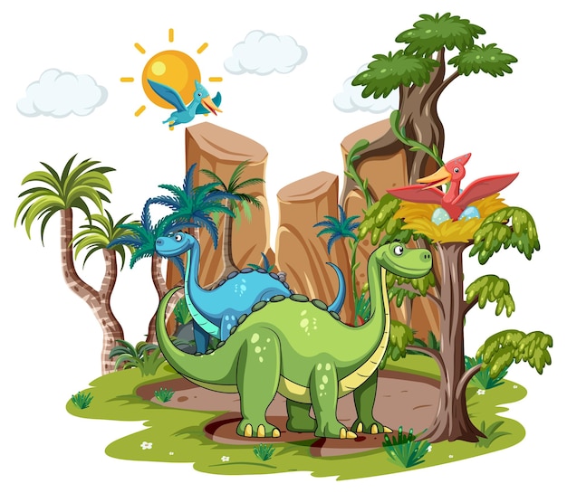 Dinosaurio en estilo de dibujos animados