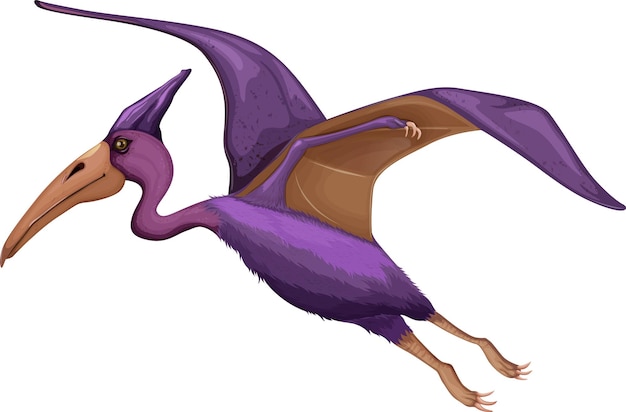 Vector gratuito dinosaurio pteranodon sobre fondo blanco.