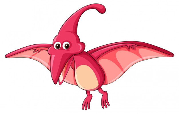 Un dinosaurio pterodactylus sobre fondo blanco