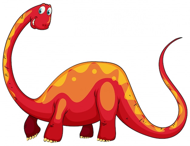 Dinosaurio rojo con cuello largo