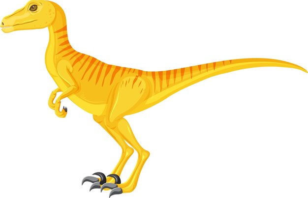 Dinosaurio Velociraptor sobre fondo blanco.