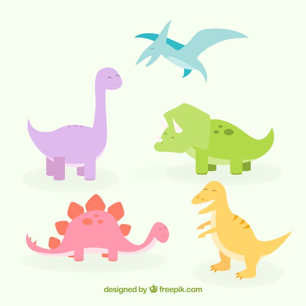 Vector gratuito dinosaurs collection