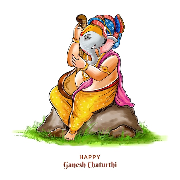 Dios Ganesha ilustración para el feliz Ganesh Chaturthi fondo de la tarjeta
