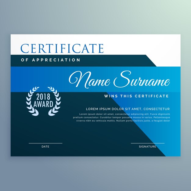 Diploma moderno azul 