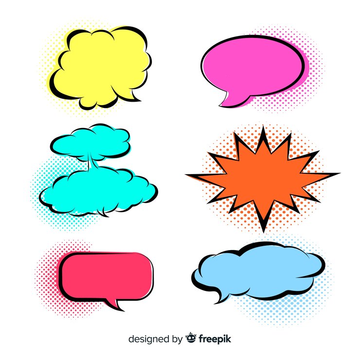 Vector gratuito discurso de colores brillantes burbujas variedad