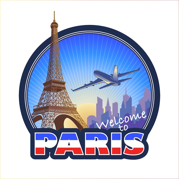 Diseñado emblema de viaje de parís 2