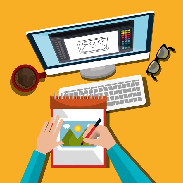 Diseñador gráfico de ideas creativas