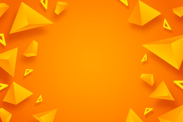 Vector gratuito diseño 3d de fondo naranja triángulo