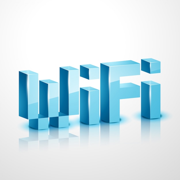 Diseño 3d de letras wifi