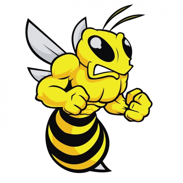 Diseño de abeja enfadada