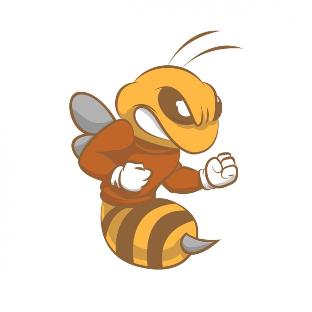 Vector gratuito diseño de abeja enfadada