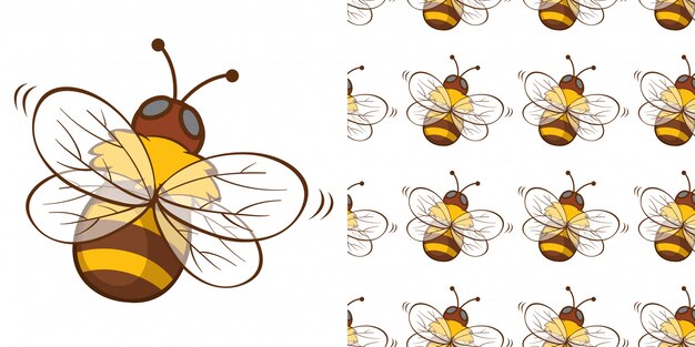 diseño con abeja de patrones sin fisuras