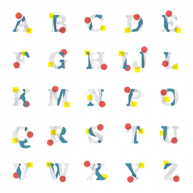 Vector gratuito diseño abstracto del alfabeto