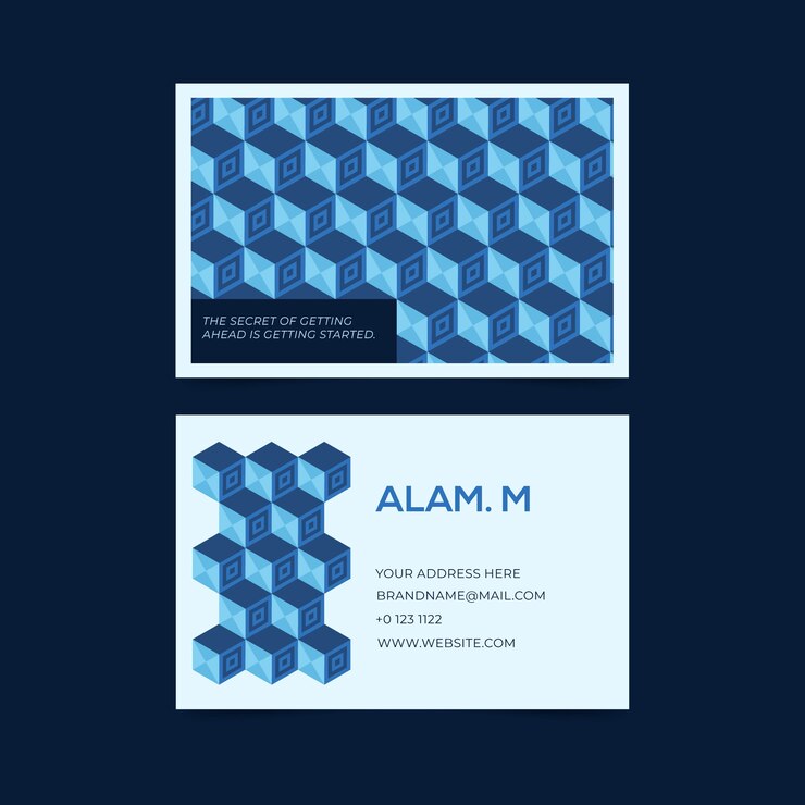 Vector gratuito diseño abstracto azul para plantilla de tarjeta de visita