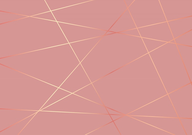 Diseño abstracto de baja poli en oro rosa