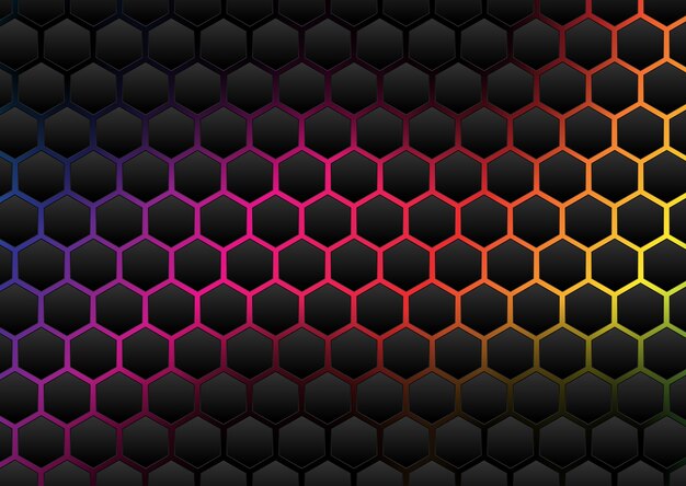 Diseño abstracto de cuadrícula hexagonal moderna con substrato colorido