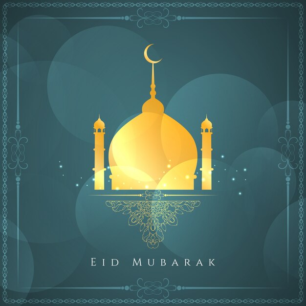 Diseño abstracto de eid mubarak con círculos