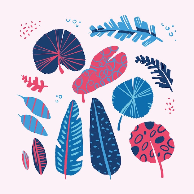 Vector gratuito diseño abstracto hojas tropicales
