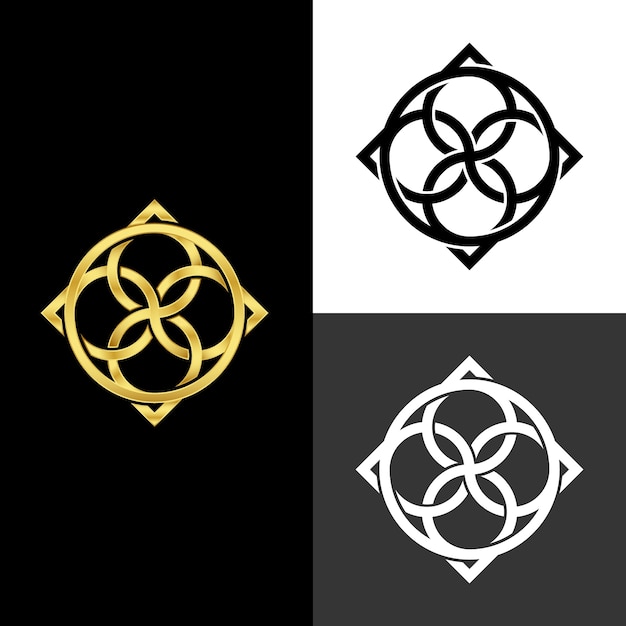 Diseño abstracto para logotipo en dos versiones.