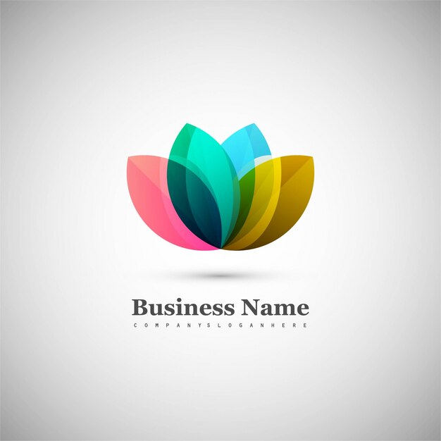 Diseño abstracto de logotipo floral