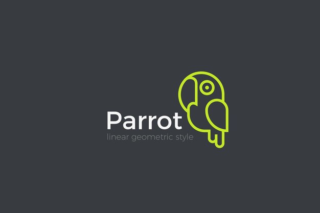 Diseño abstracto del logotipo de las mascotas de Parrot Home.