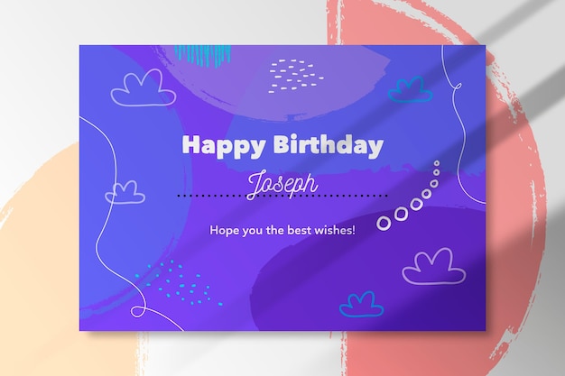 Diseño abstracto de tarjeta de feliz cumpleaños