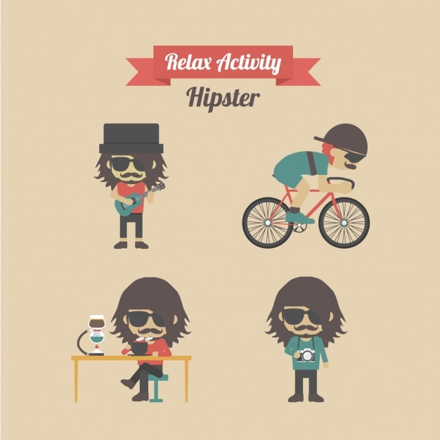 Vector gratuito diseño de actividades hipster