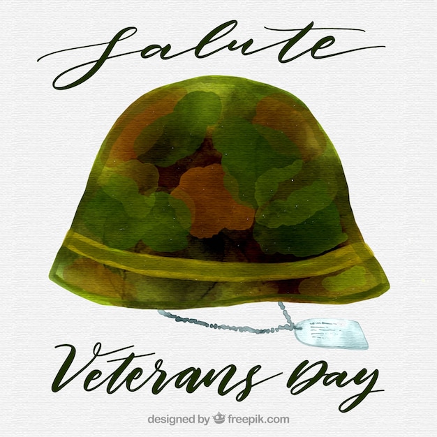 Vector gratuito diseño de acuarela de gorro para el día de los veteranos