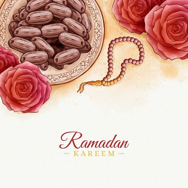 Diseño de acuarela ramadan kareem