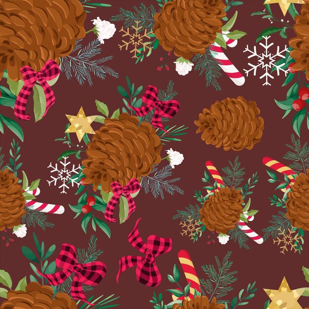 Diseño de adorno de Navidad de patrones sin fisuras
