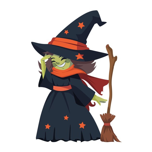 diseño aislado de dibujos animados de brujas de Halloween