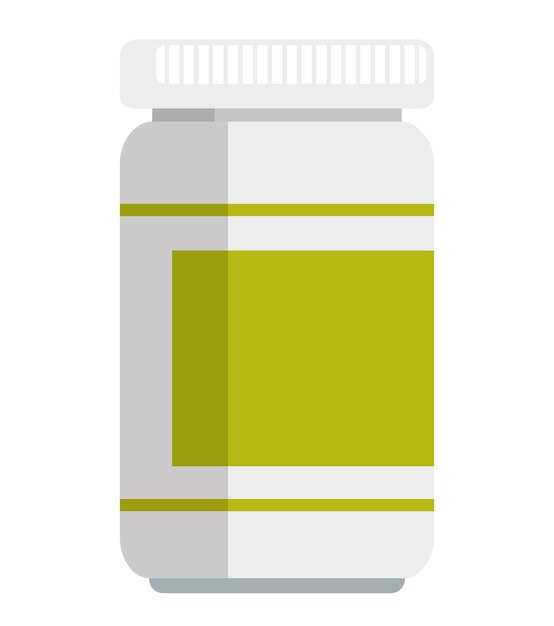Diseño aislado del icono del frasco de medicamentos orgánicos