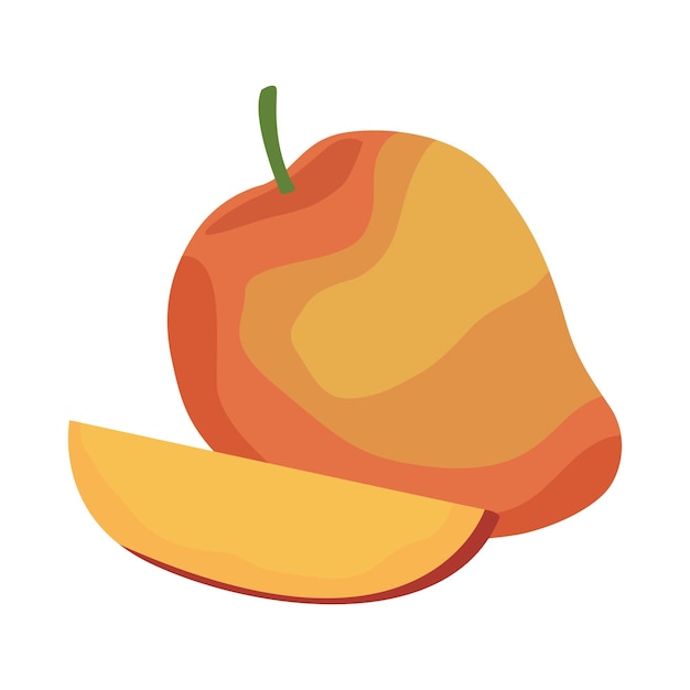 Diseño aislado del icono de fruta fresca de mango