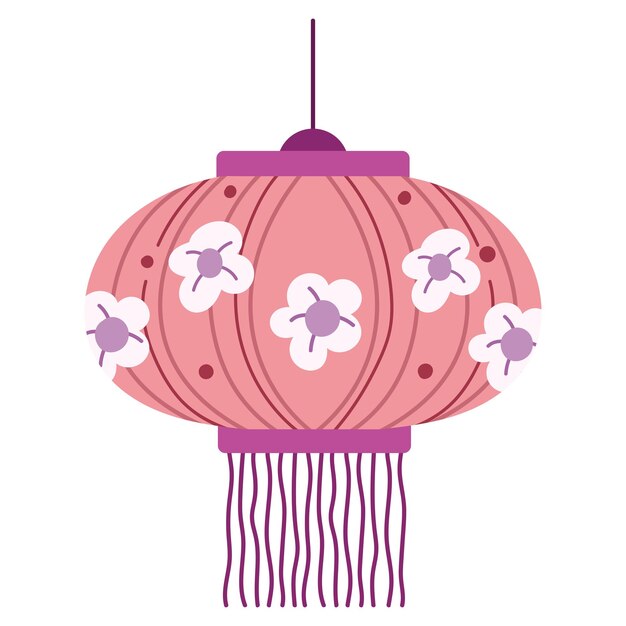 diseño aislado del icono de la lámpara japonesa