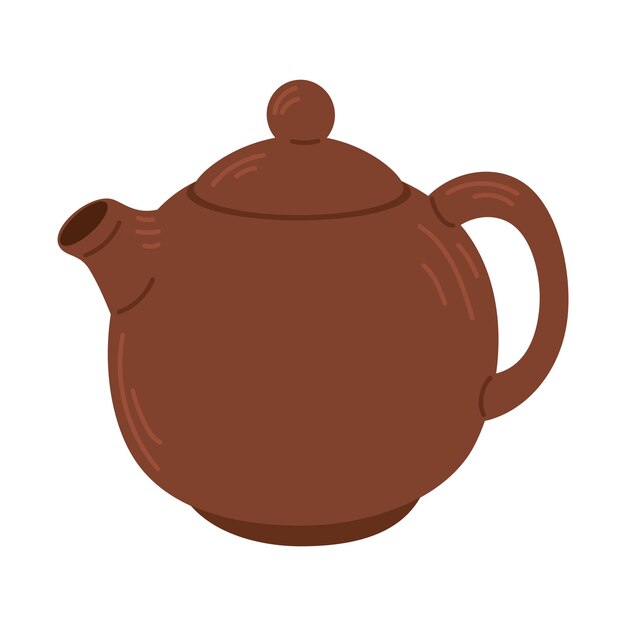Diseño aislado del icono de la tetera de cerámica