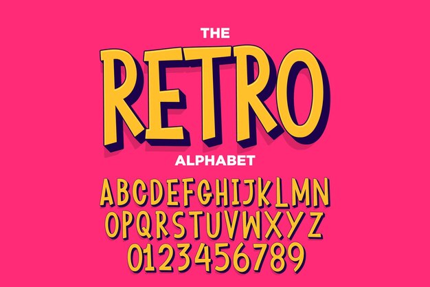 diseño de alfabeto de cómics o dibujos animados divertido y lúdico