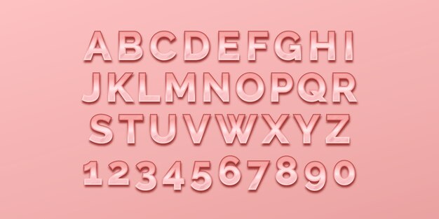 Diseño de alfabeto de oro rosa realista