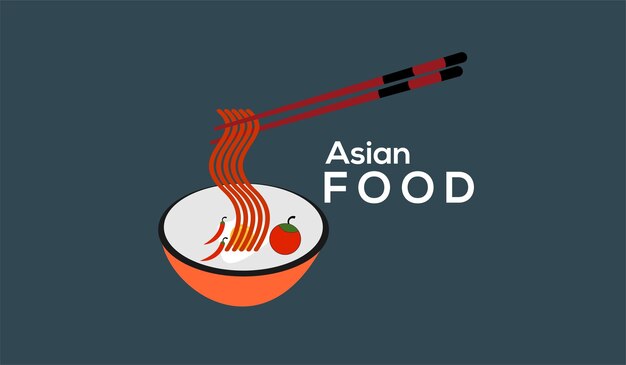 Diseño de alimentos asiáticos con gradiente minimalista